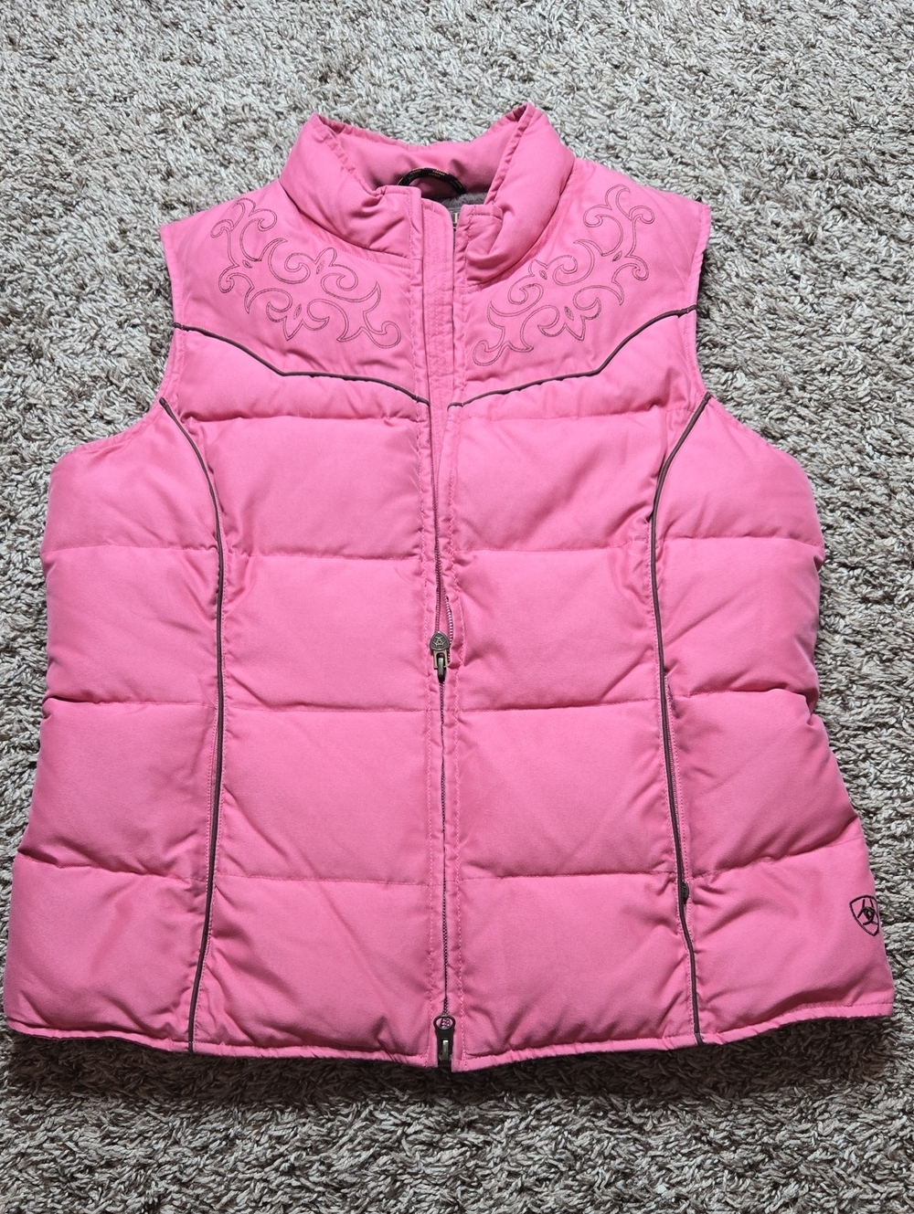 Ariat Pink Puff Small Vest Full Zip Top Zip Pockets